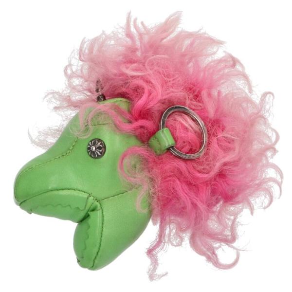 クロムハーツ   DINO LTHR ダイナソー クロスボールボタンレザーキーホルダー 中古 SJ02 CHROME HEARTS（クロムハーツ） キーホルダー ダイナソー クロスボール