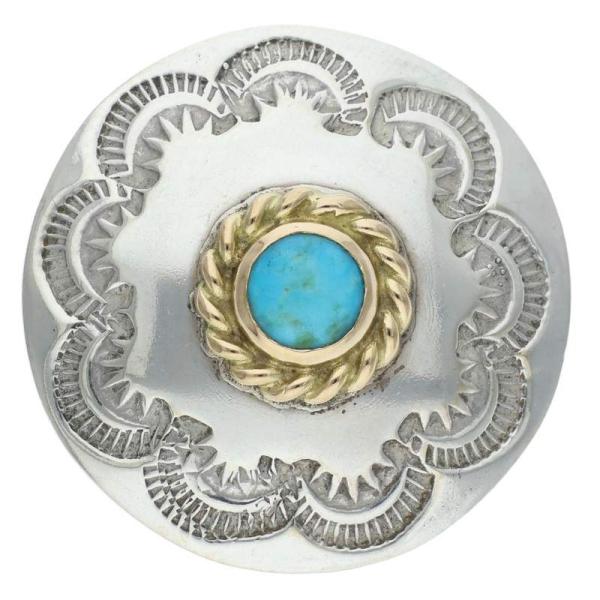 goro's（ゴローズ） 金縄ターコイズ付きスタンプ コンチョ 中古 HJ08