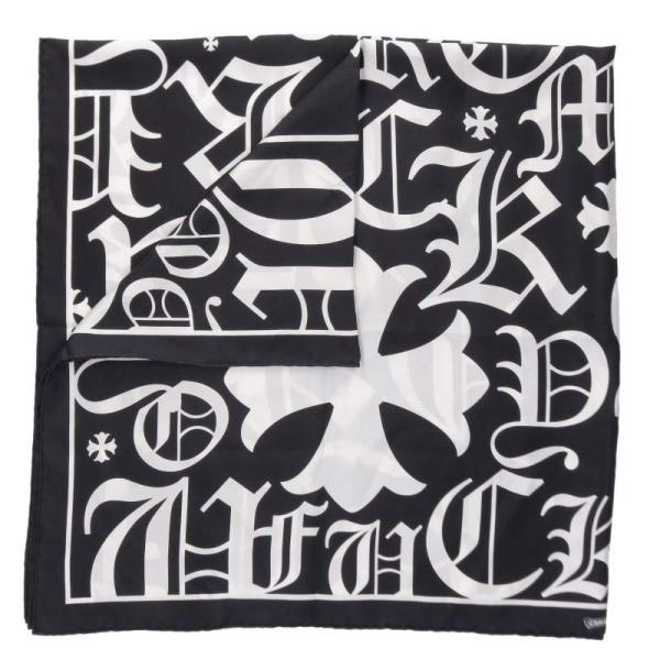 クロムハーツスカーフ「クロムハーツ柄」シルク【正規店】 CHROME HEARTS（クロムハーツ） CH SCARF スカーフ バーティカルロゴ