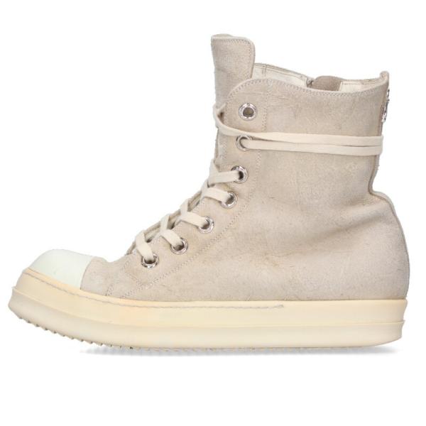 クロムハーツ サイズ:41.5 RAMONES シルバー装飾レザーハイカットスニーカー 中古 SJ02 CHROME HEARTS（クロムハーツ） スニーカー サイズ:41.5 RAMONES