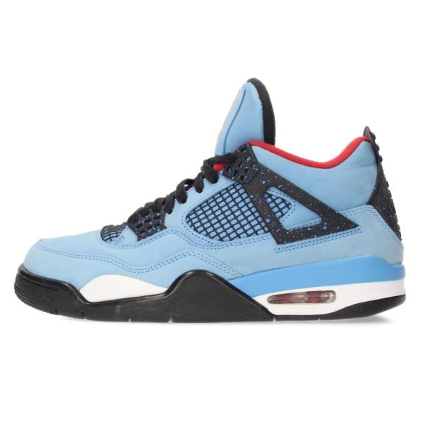 ナイキ スニーカー トラヴィススコット 26cm Air Jordan 4 Retro Cactus Jack University Blue エアジョーダン4レトロスニーカー 中古 BS99