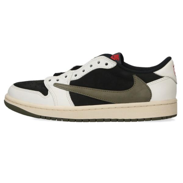 ナイキ スニーカー トラヴィススコット 26cm WMNS AIR JORDAN 1 LOW OG OLIVE DZ4137-106 ウィメンズエアジョーダン1オリーブ 中古 BS99