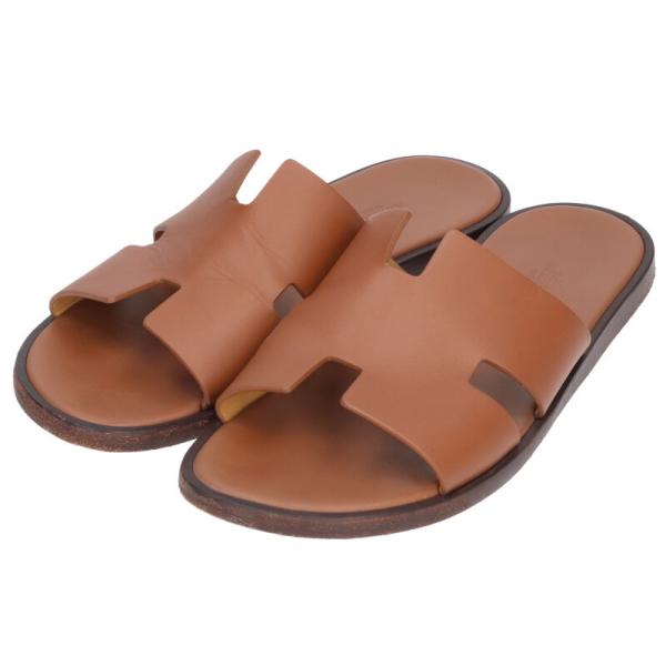 エルメス サイズ:43  イズミール Hロゴレザーサンダル 中古 BS99 HERMES（エルメス） サンダル サイズ:43 イズミール Hロゴレザー