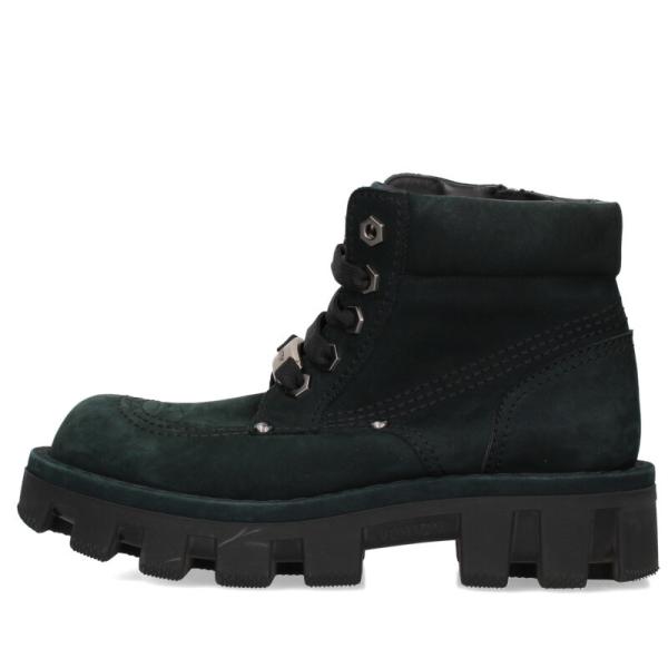 ルイヴィトン サイズ:9  LVチェッカー・ライン メタルロゴアンクルレザーブーツ 中古 OM10 LOUIS VUITTON（ルイ・ヴィトン） ブーツ サイズ:9 LVチェッカー