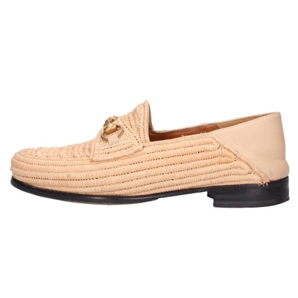 グッチ  528459 ラフィアホースビットローファーシューズ メンズ 8.5 GUCCI（グッチ） サイズ:8.5 528459 ラフィアホースビットローファー