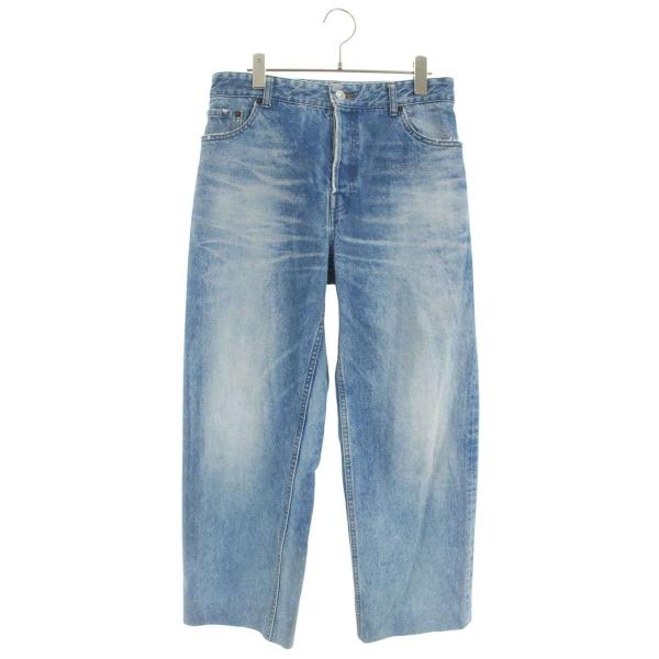 バレンシアガ サイズ:26インチ  600235 TCW03 ヴィンテージ加工クロップドワイドデニムパンツ 中古 BS99 BALENCIAGA（バレンシアガ） サイズ:26インチ 600235 TCW03