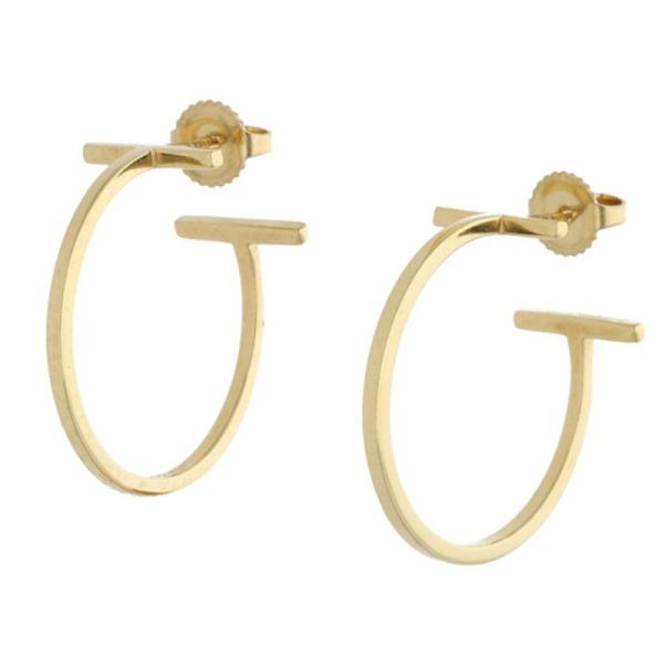 TIFFANY&Co.（ティファニー） Tワイヤー K18YGフープピアス 中古 OM10