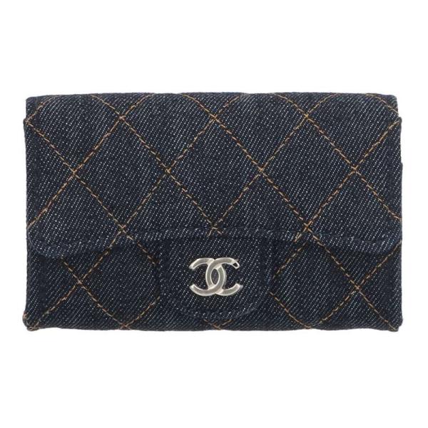 シャネル  26SS  クラシック フラッ デニムカードケース メンズ CHANEL（シャネル） カードケース 26SS クラシック フラッ デニム
