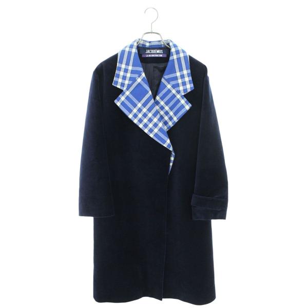 JACQUEMUS ジャックムス サイズ:38 襟チェック切替ベルベットコート  