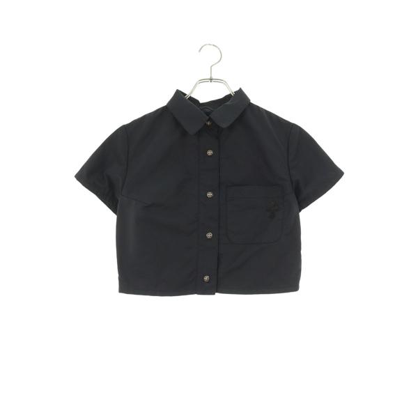 クロムハーツ サイズ:S  クロスパッチクロスボールボタンナイロン半袖シャツ 中古 SS07 CHROME HEARTS（クロムハーツ） 半袖シャツ サイズ:S クロスパッチ