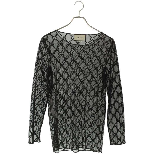 グッチ サイズ:M  23SS  574407 XJA86 GGエンブロイダリーチュール長袖カットソー 中古 BS99 GUCCI（グッチ） サイズ:M 23SS 574407 XJA86 GGエンブロイダリー