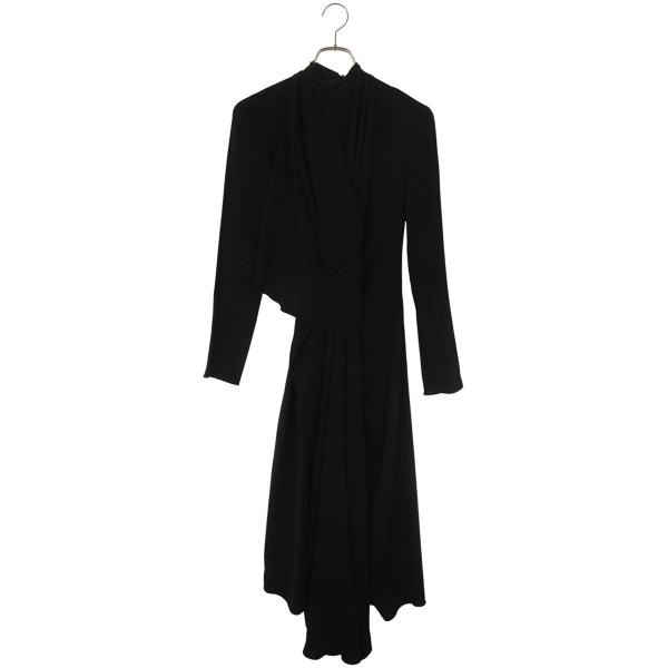 極美品☆VALENTINO ヴァレンティノ シルク100％ デザインカラー ノースリーブ ワンピース ドレス ブラック 36 ハンガー付き イタリア製 正規品 レディース VALENTINO（ヴァレンティノ） 極美品☆VALENTINO シルク100％ デザイン