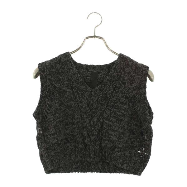 クロムハーツ サイズ:S CHプラスパッチショート丈カシミアニットベスト 中古 SJ02 CHROME HEARTS（クロムハーツ） ベスト サイズ:S CHプラスパッチ