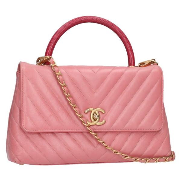 シャネル サイズ:29  ココハンドル29 エイジドカーフスキン リザードハンドバッグ 中古 SB01 CHANEL（シャネル） サイズ:29 ココハンドル29 エイジドカーフスキン