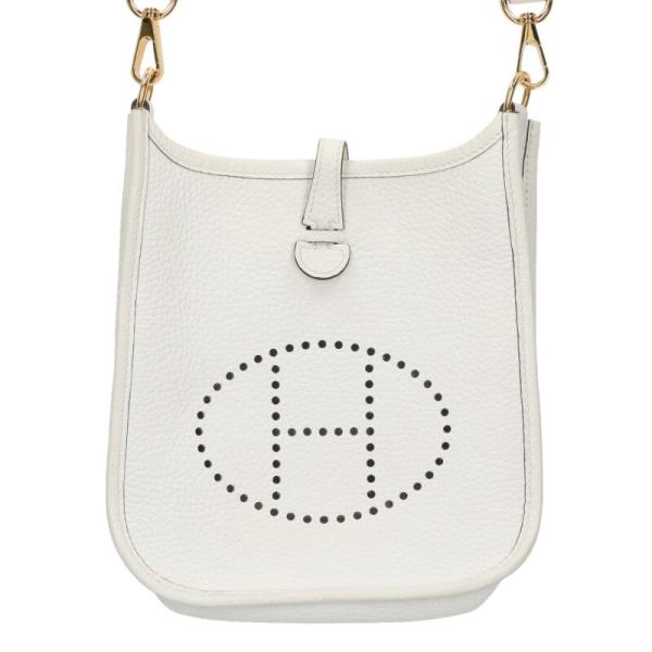 【美品】HERMES エルメス エブリンII PM トリヨン L刻印 ホワイト HERMES（エルメス） ショルダーバッグ エブリンTPM W刻印 G金具