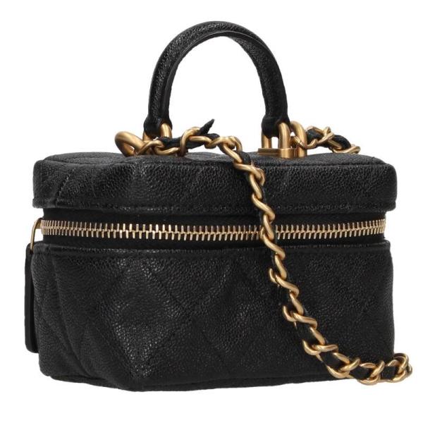 【美品】シャネル チェーンショルダーバッグ ミニ バニティバッグ キャビアスキン CHANEL（シャネル） ショルダーバッグ ミニバニティ キャビアスキン