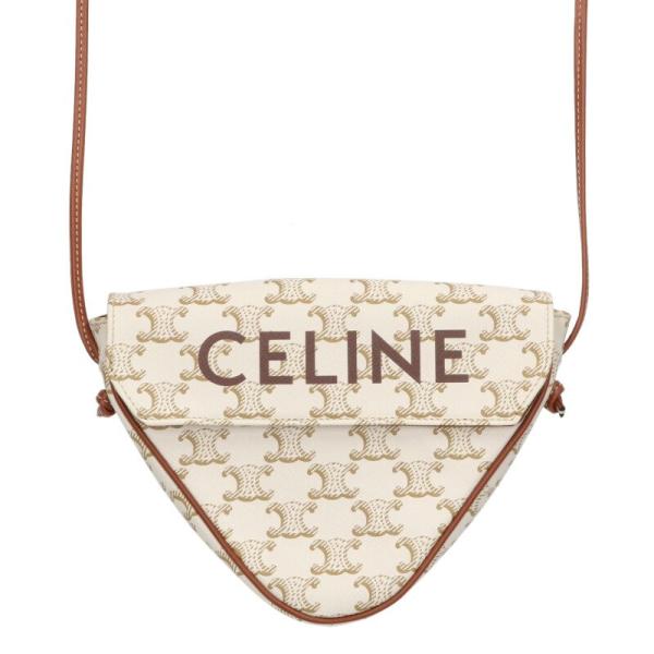 セリーヌ   トライアングル トリオンフロゴショルダーバッグ 中古 BS99 CELINE（セリーヌ） トライアングル トリオンフロゴショルダーバッグ