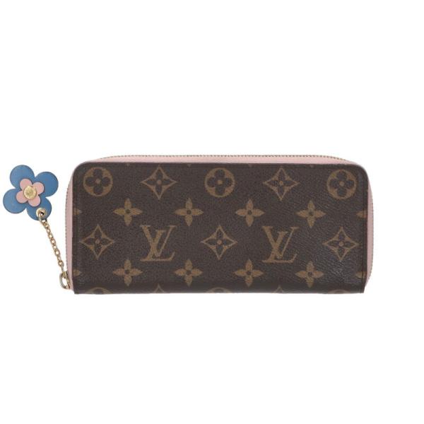 ルイヴィトン   M63896 ポルトフォイユ クレマンス フラワーチャーム モノグラムローズ バレリーヌ財布 中古 BS99 LOUIS VUITTON（ルイ・ヴィトン） M63896 ポルトフォイユ クレマンス