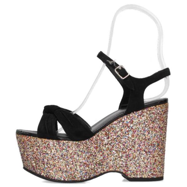 サンローランパリ サイズ:36  4198 マルチグリッターウェッジサンダル 中古 BS99 SAINT LAURENT サンローランパリ サイズ:36 4198 マルチグリッター