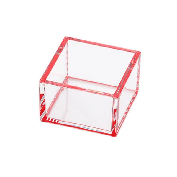 〔5個セット〕 ヤマコー 用美 業務用 ミニクリア桝 (約4.9×4.9×H4.1cm) 赤 ホテル・旅館・レストラン向け業務用品 yamaco26982X5