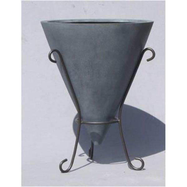 ファイバー製 軽量 植木鉢 プランター 直径65cm 底穴あり アイアン製脚付き Llコーン 園芸 ガーデニング用品 Khabarbani Com