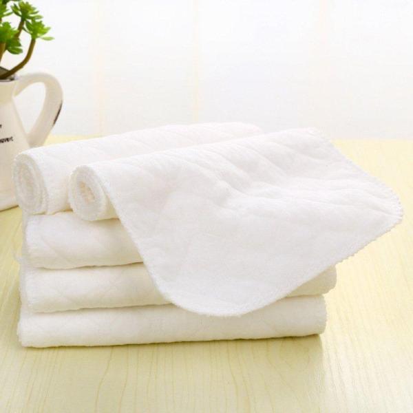 3層布おむつです。折りたたむ必要なしの成形タイプ?パッドタイプで簡単装着できます。おむつカバーにセットしてお使いください。トレーニングパンツに重ねての使用もおすすめです?サイズについて画像をご参照ください。素材について綿混