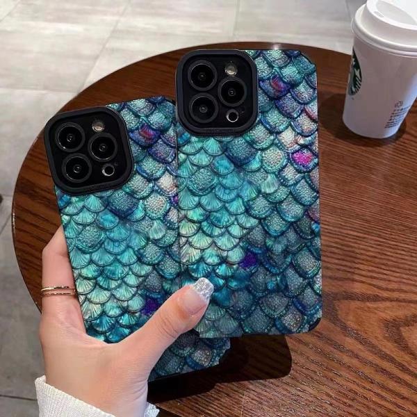 iphone ケース アイホン アイフォン ケース iPhoneケース スマホカバー アイフォン ケース 鱗 ウロコ柄 グラデーション リアル 人魚の