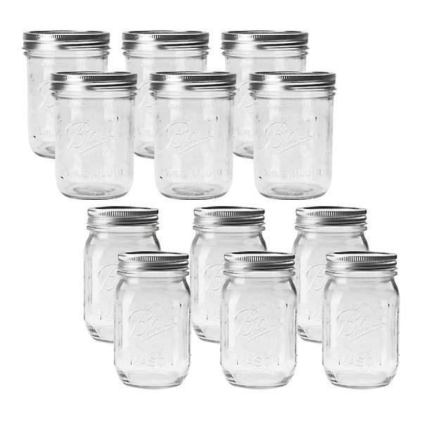 レビュー特典 Ball ボール Mason Jar メイソンジャー 16oz レギュラー ワイドマウス ガラス保存瓶 12本セット Buyee Servis Zakupok Tretim Licom Buyee Pokupajte Iz Yaponii