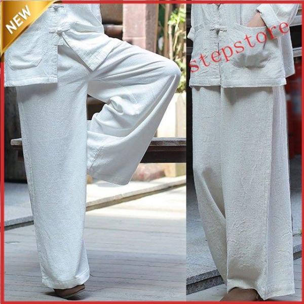 全品2個以上ご購入で！（北海道・沖縄除く）素材:綿麻■サイズ：*この商品ページが販売しているのは太極拳パンツだけです。パンツ：総丈98ヒップ110ワタリ66裾幅64ご注意：※製品独特の風合いを出す為、加工感・風合い・色目・各寸法が一点一点異...