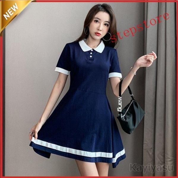 ゴルフウェア ポロワンピース レディース Aライン ワンピ シャツワンピース 通勤 可愛い 女性用 フレアー きれいめ 着痩せ 夏コーデ カジュアル