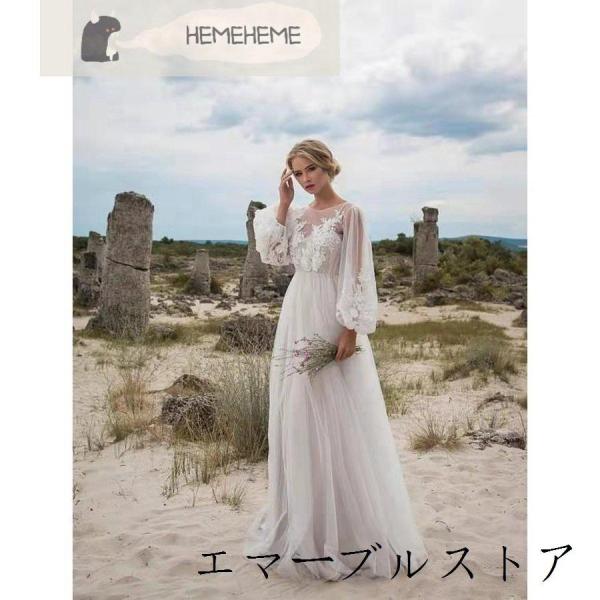ウェディングドレス ウェディングドレス白 パーティードレス 透かし彫りレース 花嫁ロングドレス 結婚式 二次会 エレガント お呼ばれ 挙式 姫系