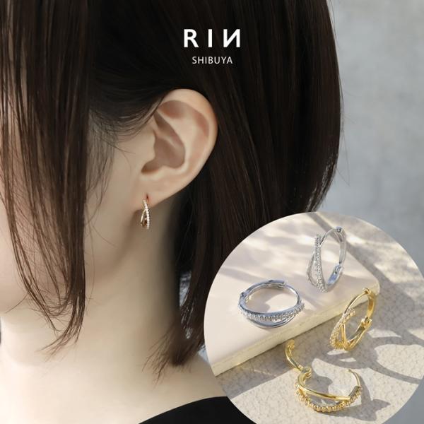 【両耳用・2個売り】フープ ピアス ループ リング ワンタッチ シンプル ２連 ジュエル 18金 20代 30代 40代 50代  アクセサリーカテ0054 fp-038【ポストの太さ】約0.7mm〜約0.8mm【有効軸長】約6mm【内径】...