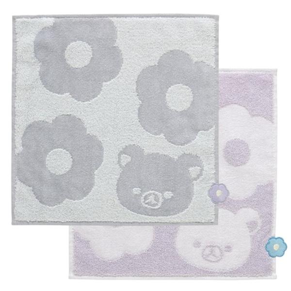 リラックマ ミニタオル BASIC RILAKKUMA Flower 綿100 ハンカチ タオル