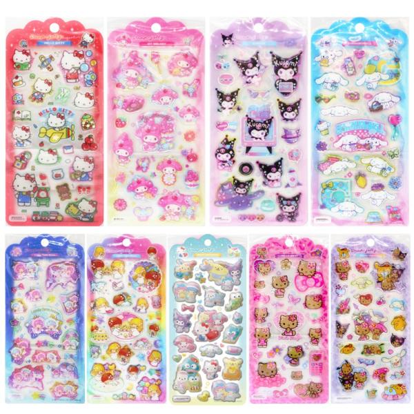サンリオシール　23枚セット　ぷくキラ　ドロップジェリー　クリア　ハッピーフォン サンリオ ドロップジェリーシール シール ステッカー キラキラ
