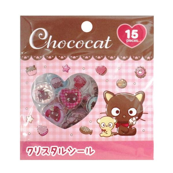 チョコキャット クリスタルシール 1シート シール ステッカー 立体 クリア ハード デコ キャラクター かわいい 正規品