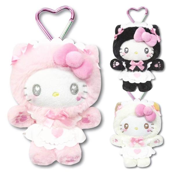 ハローキティ マスコットポーチ ねこねこメイド ポーチ マスコット ぬいぐるみ ホルダー カラビナ キーホルダー キャラクター かわいい サンリオ