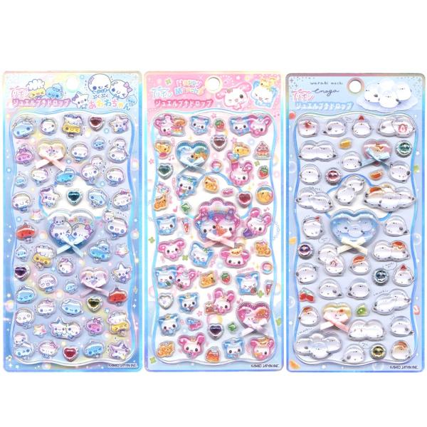 カミオジャパン リボンジュエルプチドロップステッカー 1シート シール ステッカー クリア ぷっくり 立体 デコ キャラクター かわいい 正規品