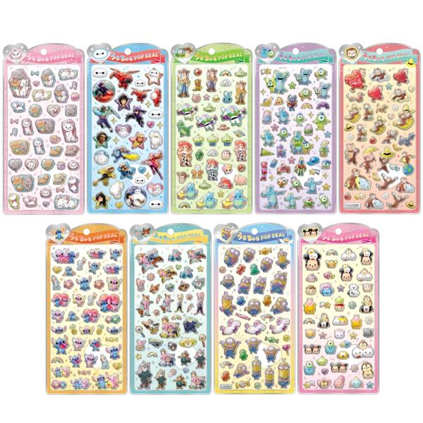 うるちゅるポップシール キャラクター 1シート シール ステッカー 立体 ぷっくり キャラクター かわいい おしゃれ 正規品 クラックス