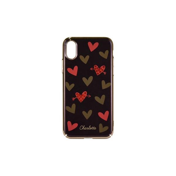 iPhoneXS/X�Ή��N���X�^���n�[�h�P�[�X -SWAROVSKI(R)- JWL-03BR / Heart/Brown