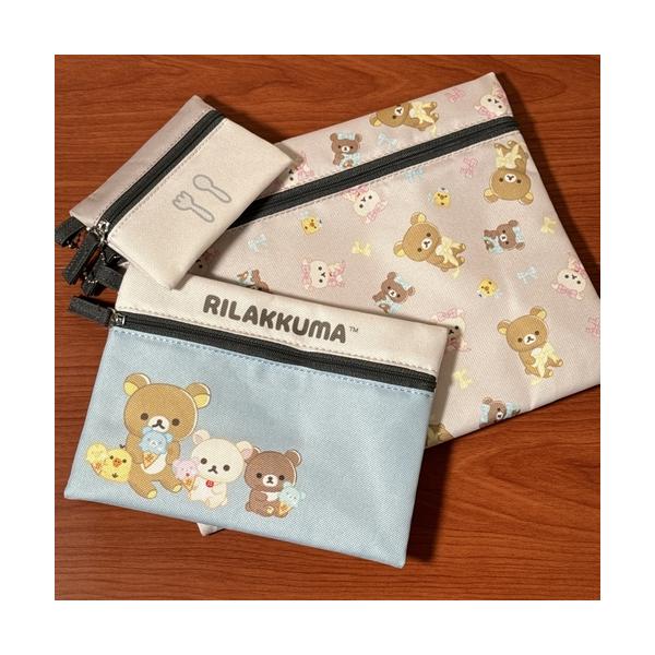 リラックマデザインの3連ポーチです。大中小の3サイズが1セット、とってもお得なポーチです。大きさの違うポーチは、使用用途に分けて色々使えて便利。※ごくまれにほつれなどがある場合がございますが、縫製品製造上の都合によるもので、不良品ではござい...