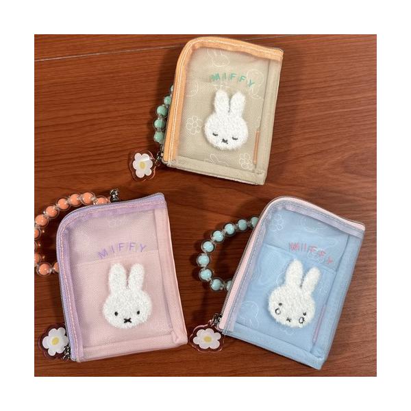 送料無料 MIFFY/ミッフィー デイリーポーチ DBM-3498-500 / ピンク ブルー アイボリー カードケース パスケース