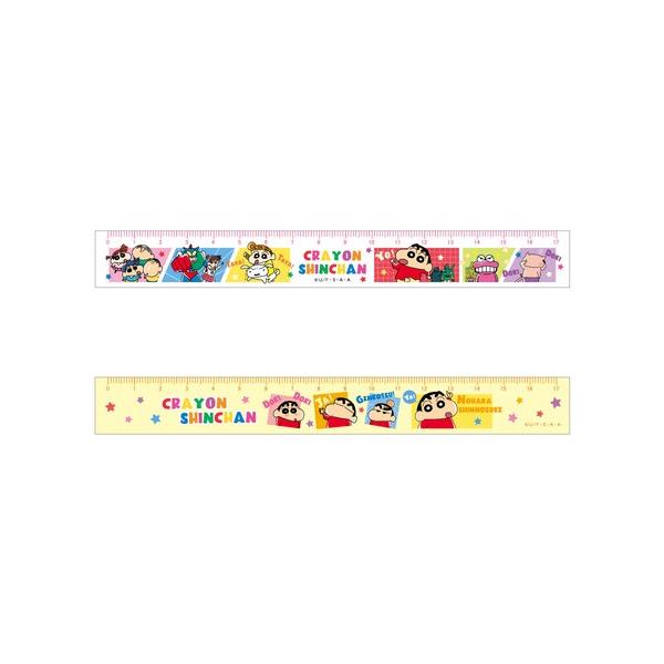 クレヨンしんちゃん 17cmスリム定規 KS-5562137-8 /パワフルコミック／みんな集合 しんちゃん