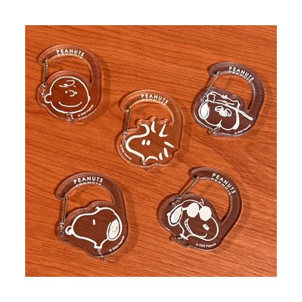 ピーナッツ/スヌーピー アクリルカラビナ くすみカラー Dusky palette SPCQ-586-90 /スヌーピー ジョー・クール ウッドストック オラフ チャーリー・ブラウン