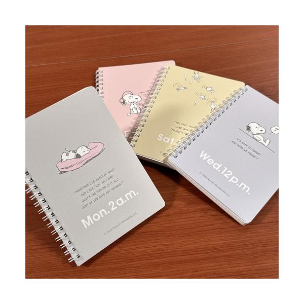 ピーナッツ/スヌーピー B6ダブルリングノート SPIK-576-9 /Today's Snoopy グレー ピンク イエロー ブルー