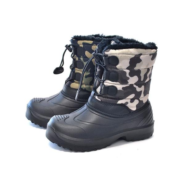 スノーブーツ 防水 軽量 スノーブーツ 579 ジュニア 男の子 子供 迷彩 冬靴 スノー