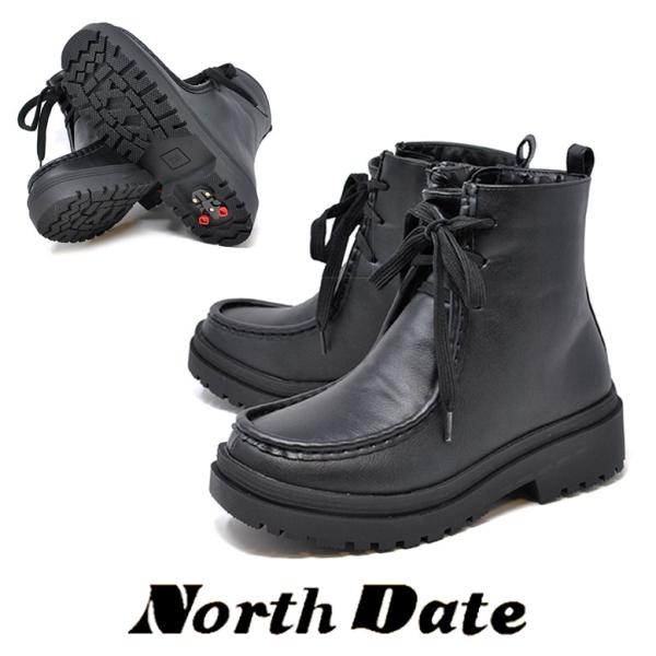 冬靴、ノースデイト ノースデイト 防寒 スノーブーツ 7204 ブラック サイドファスナー