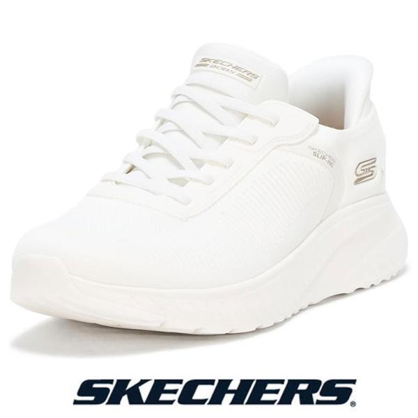 スケッチャーズ　スリップインズ　スニーカー 23cm ホワイト SKECHERS（スケッチャーズ） スリップインズ 白スニーカー レディース