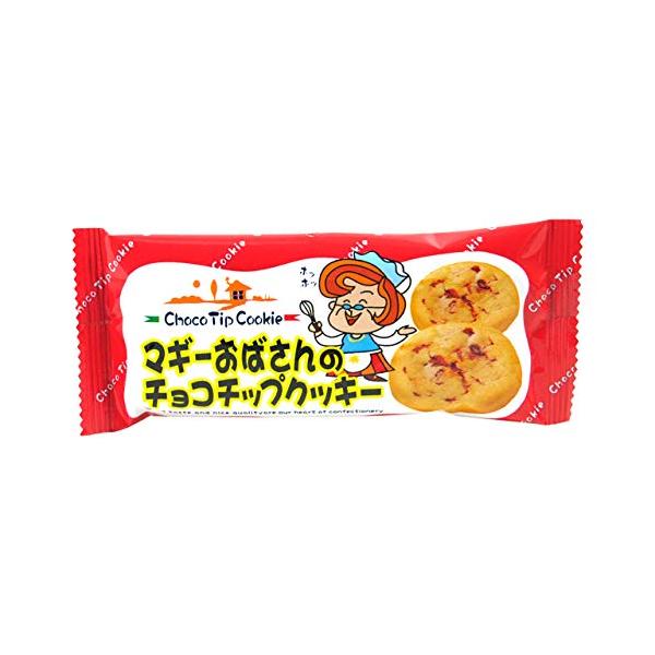 商品の説明やおきんマギーおばさんのチョコチップクッキー2枚(16個)クッキー駄菓子原材料・成分小麦粉、砂糖、植物油脂、バター、チョコチップ、グルコースシロップ、ココアパウダー、鶏卵、食塩／膨脹剤、乳化剤（大豆由来）、香料、着色料（カロテン）...