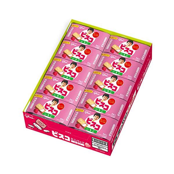 ビスコミニパック(いちご) クリームサンド 5枚 ×40個 江崎グリコ