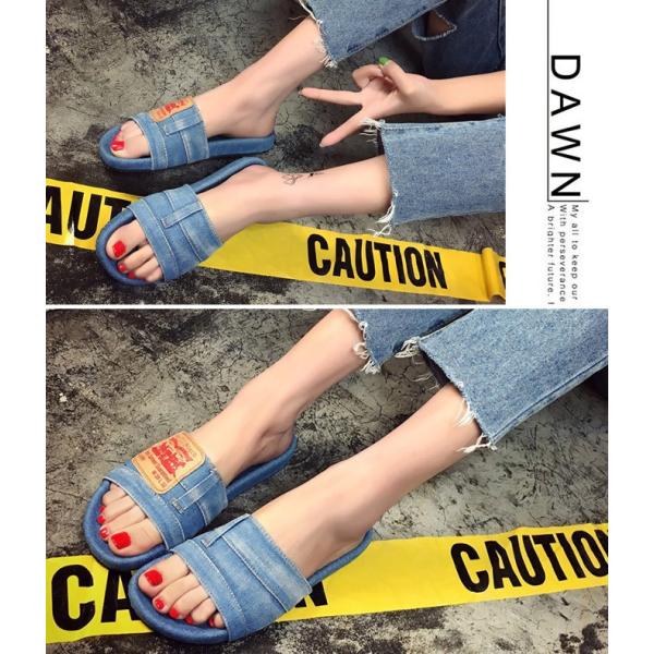 デニムサンダル 歩きやすい スリッパ 疲れにくい サンダル ローヒール 美脚 ビーチサンダル 可愛い 2色 レディース Buyee 日本代购平台 产品购物网站大全 Buyee一站式代购 Bot Online